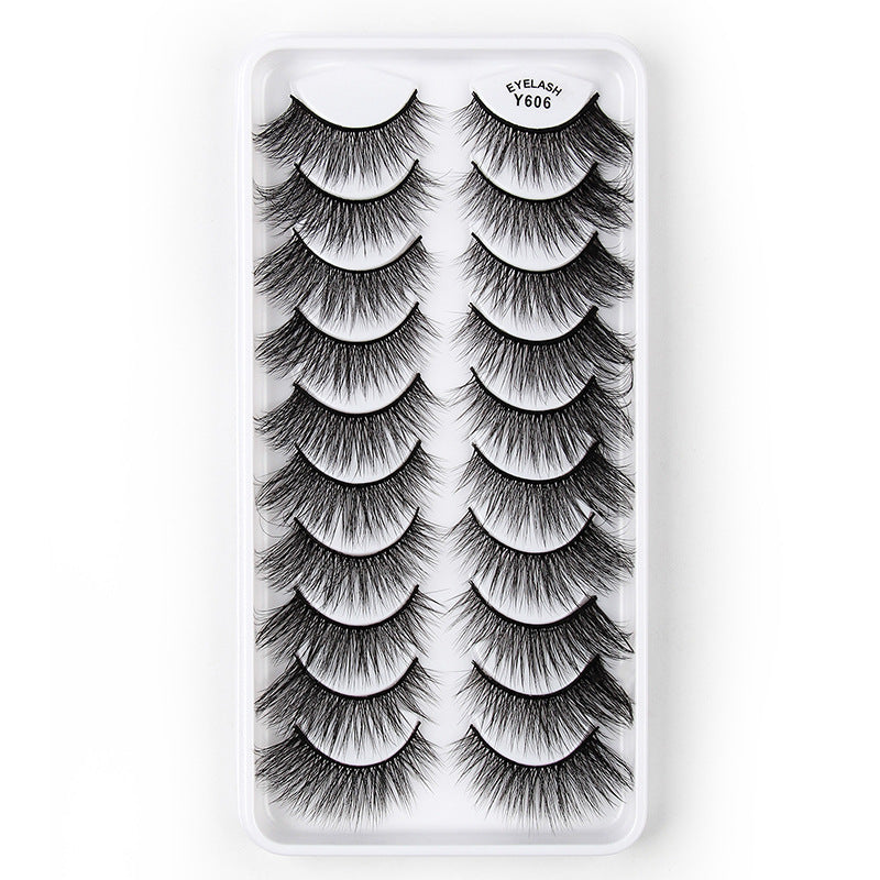 10 Pairs Mink Hair Natural Length False Eyelashes