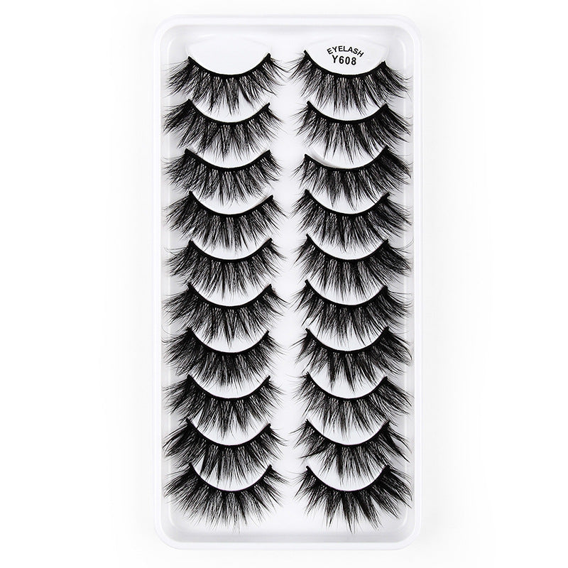 10 Pairs Mink Hair Natural Length False Eyelashes