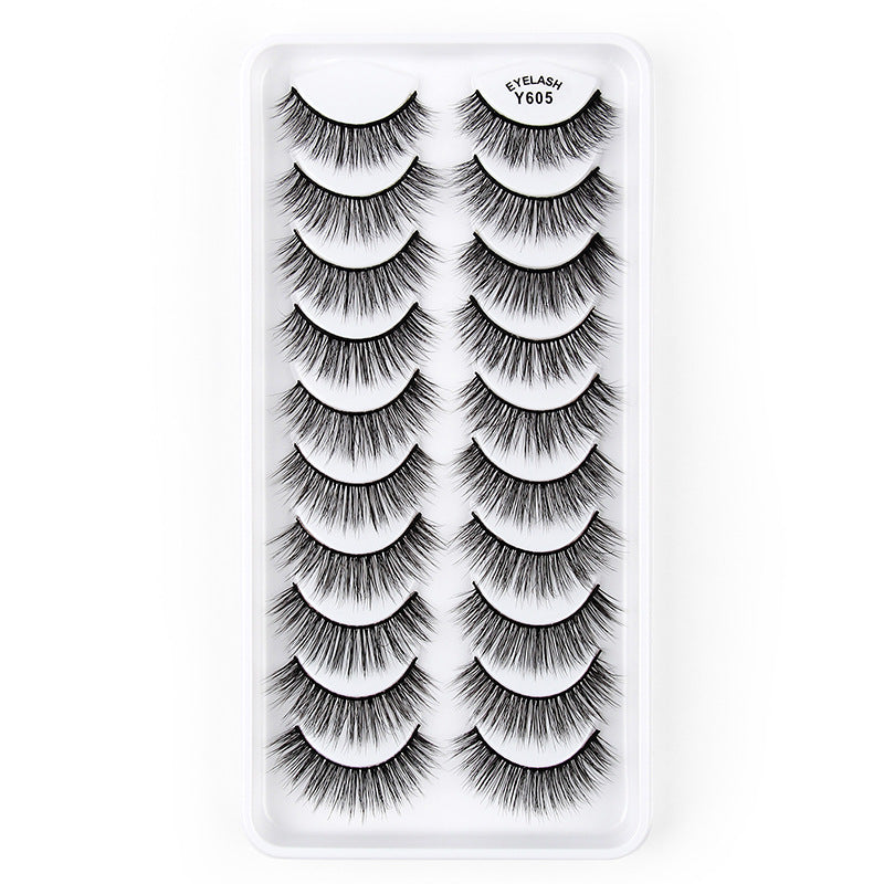 10 Pairs Mink Hair Natural Length False Eyelashes