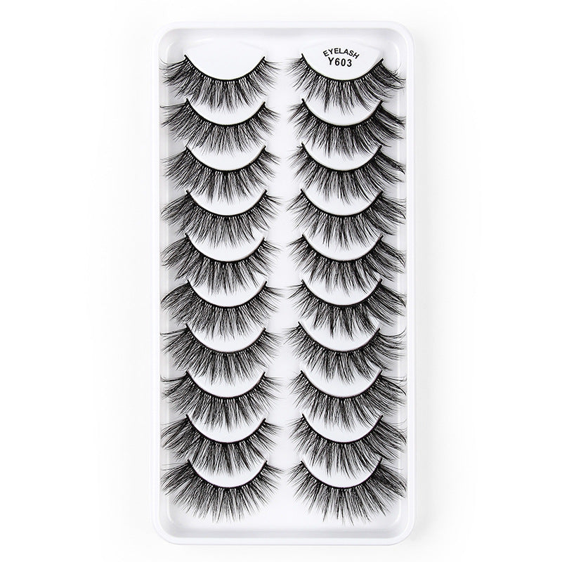 10 Pairs Mink Hair Natural Length False Eyelashes