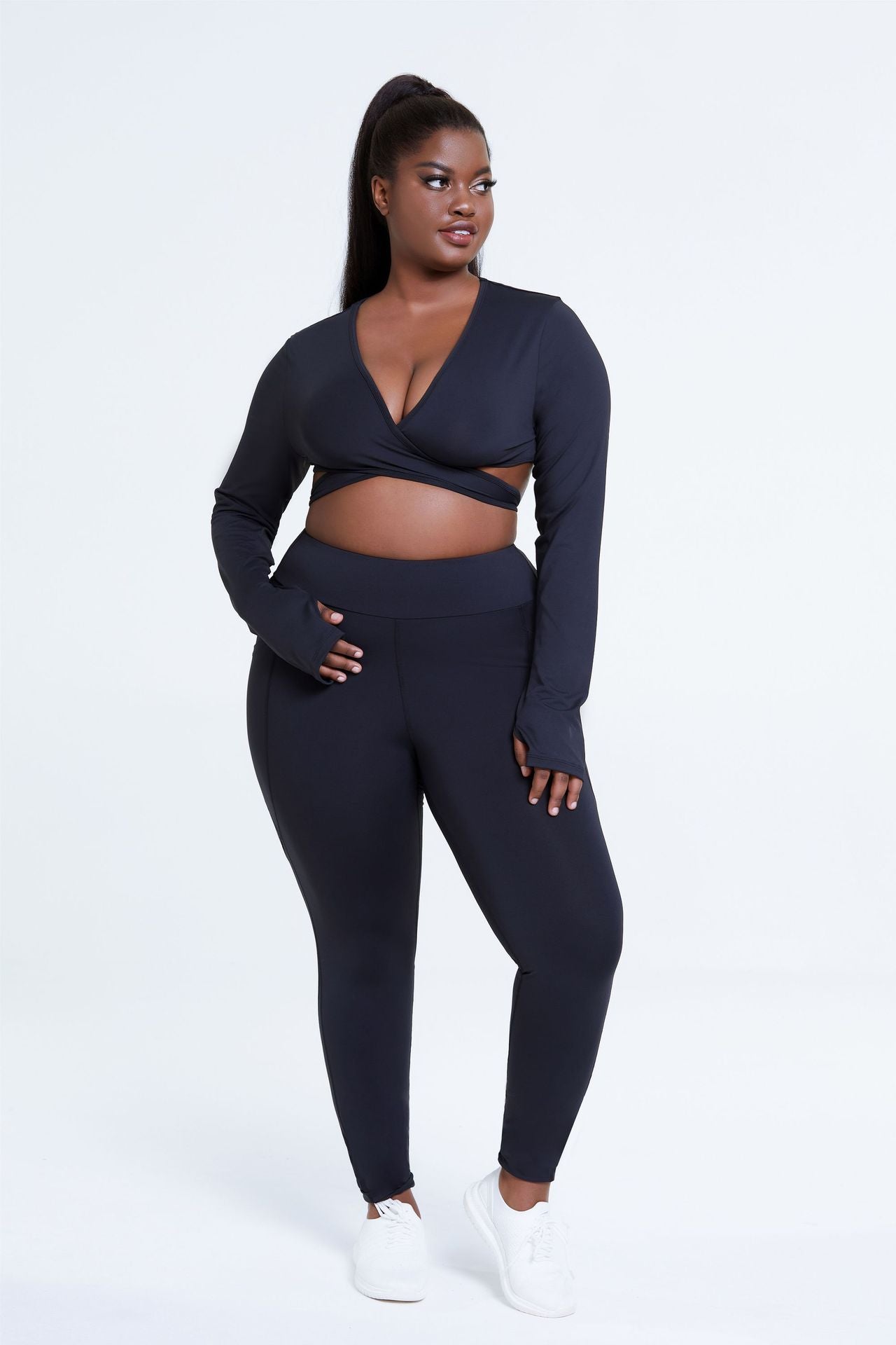 EA Summer Plus Size Women's Sports Fitness Two-piece Suit